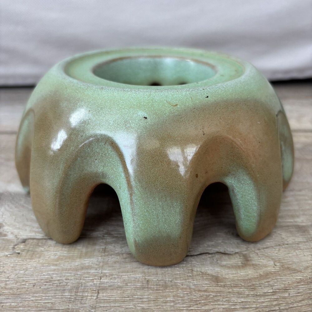 Vtg MCM Frankoma Pottery Warming Stand for Carafe Teapot Plainsman Green 82W EUC - Picture 2 of 12